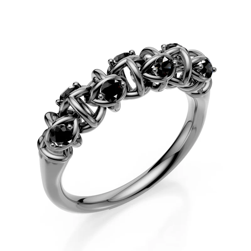 Golay anello riviere maglia morbida d. black oro nero ARD540BK003N