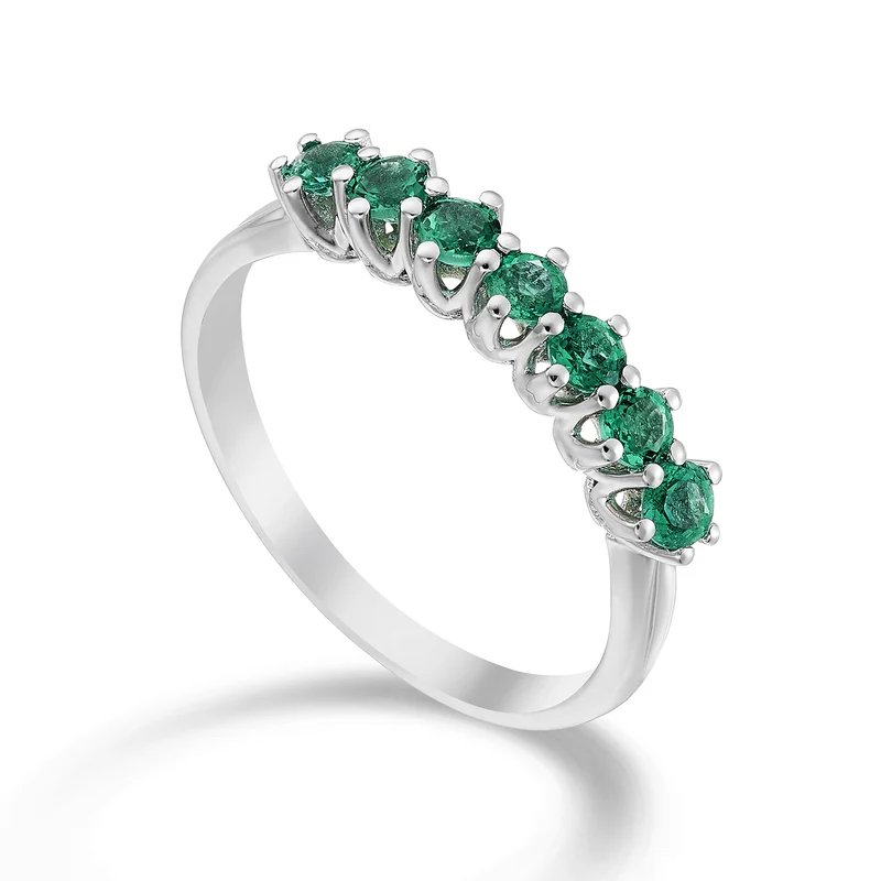 Golay anello riviera lineare 7 smeraldi tot ct.0,52 AR7L046SM056-23053110015