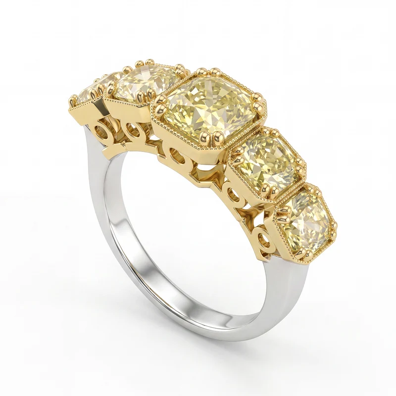 World Diamond Group riviera 5 pietre scalare diamanti fancy AR5SQ003DI-22103110069