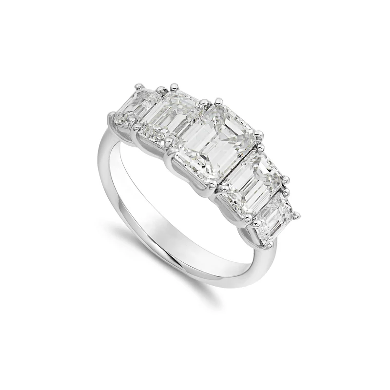 World Diamond Group riviera 5 pietre taglio emerald scalare cen ct 1,5 AR5SEM002DI-22321110033