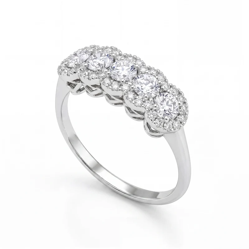 Golay anello 5 pietre diam. da 0,12ct contorno condiviso AR5L877D012-26135110226