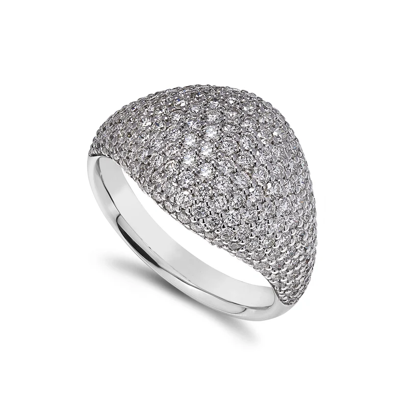 World Diamond Group anello chevalier pave' bombato diamanti ct. 2,00 APV5840DI-22147110032