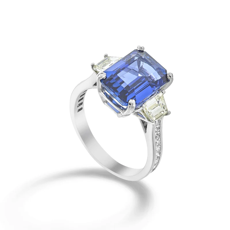 Golay anello tanzanite ottagonale 12x9 e diamanti APU307DITZ-25008110015
