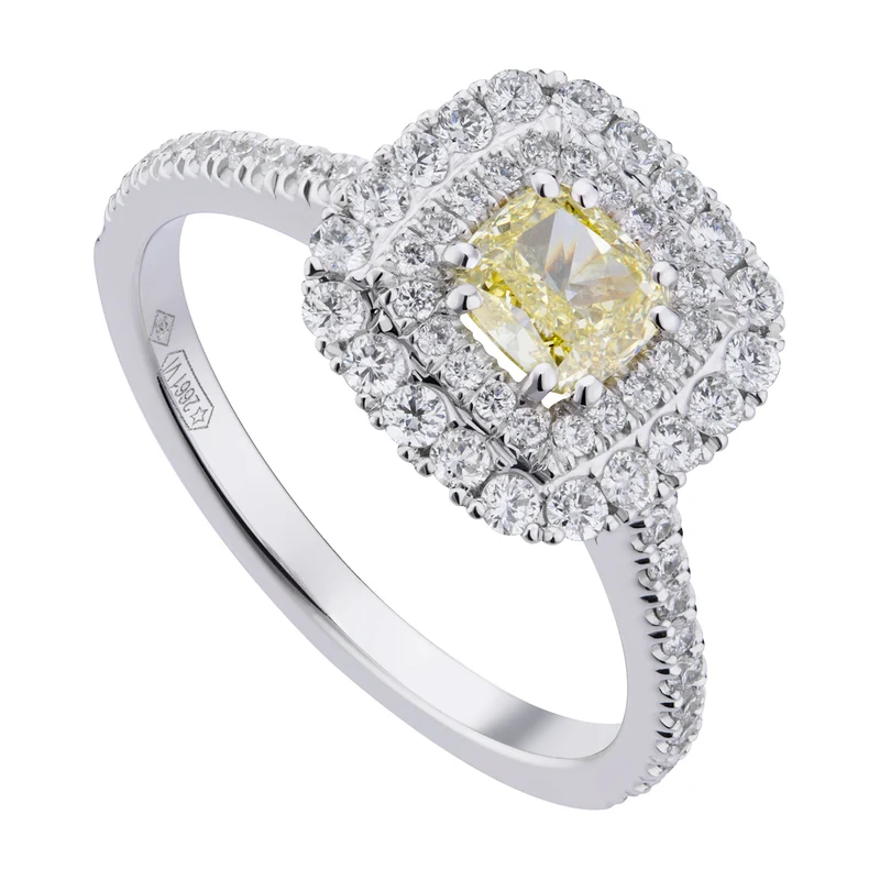 Golay anello fancy yellow cuscion doppio contorno diaman APU304DIFY-19010110017