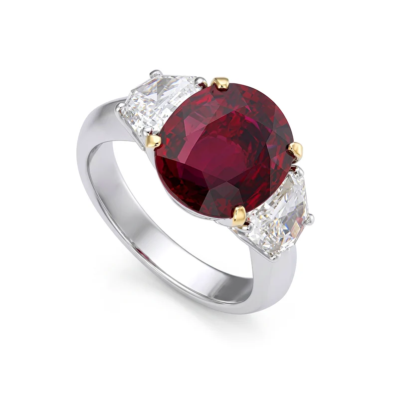 World Diamond Group anello con rubino ct 6,04 e diamanti APU284DIRU-26085110155