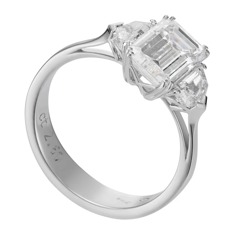 World Diamond Group anello trilogy taglio emerald centrale APU271DI-19266110067