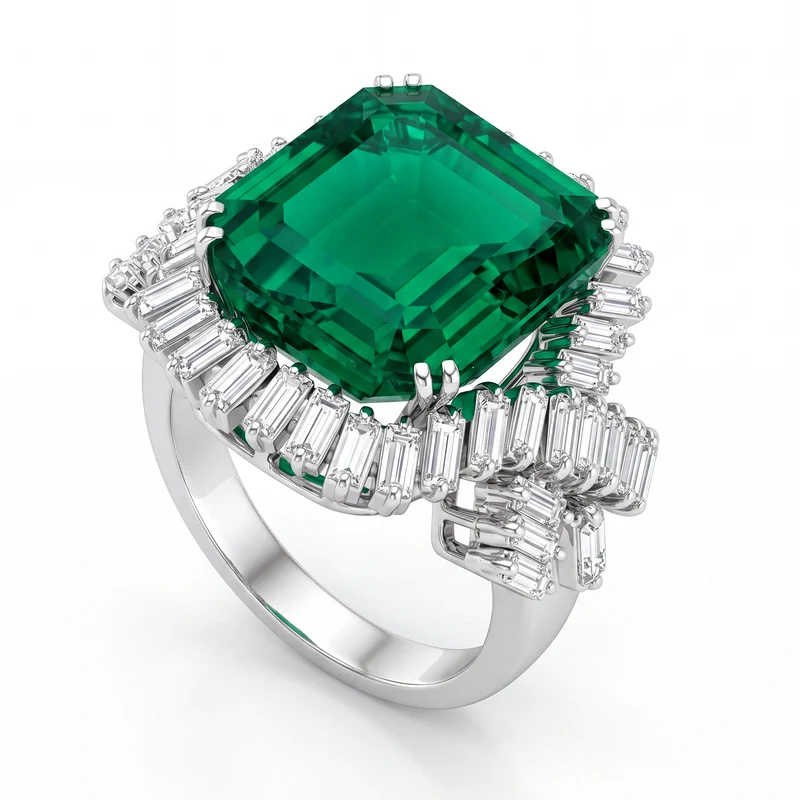 World Diamond Group anello con smeraldo ct 13,67 APU186DISM-17249000233