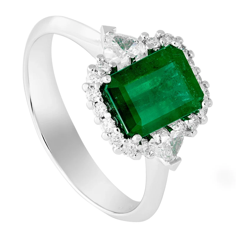 Golay anello smeraldo taglio emerald e cuori APU155DISM-17201110005