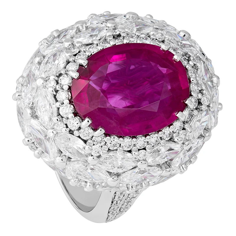 World Diamond Group anello rubino e contorno navette APU147DIRU-17111110152