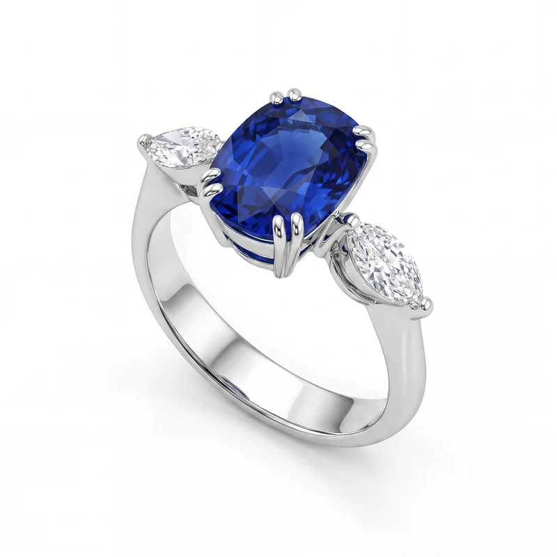 World Diamond Group anello zaffiro ct 3,10 e marquise APU098WDIZB-16218110001
