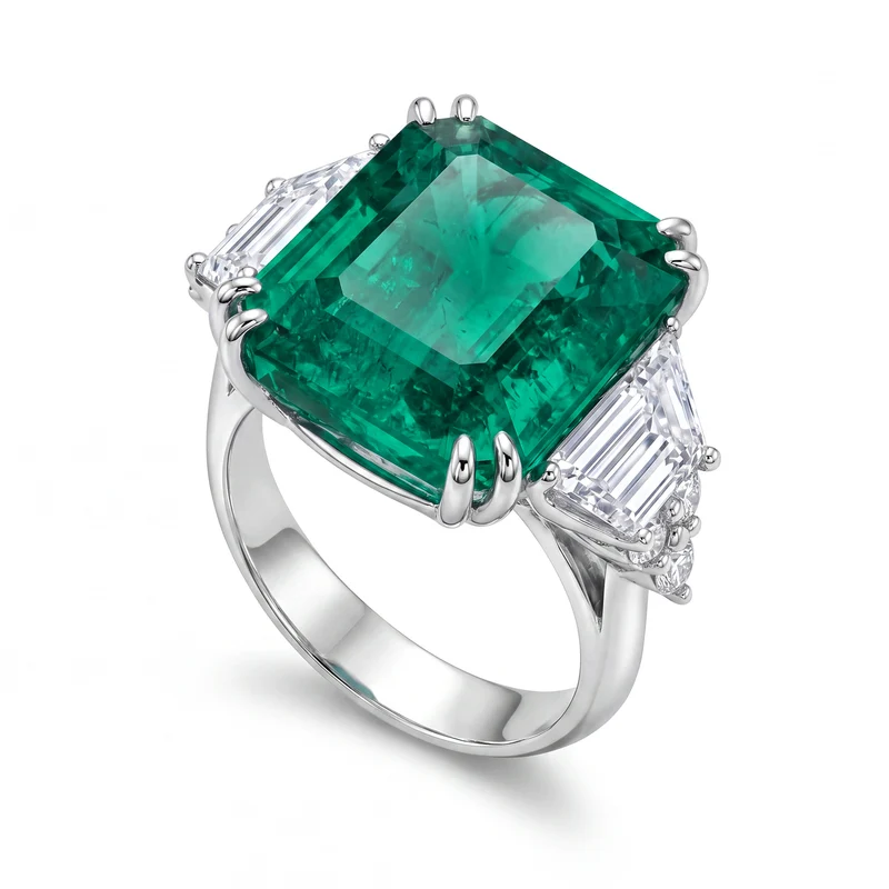 World Diamond Group anello smeraldo ottagonale ct 11,32 15x12 APU095WDISM-16208110029