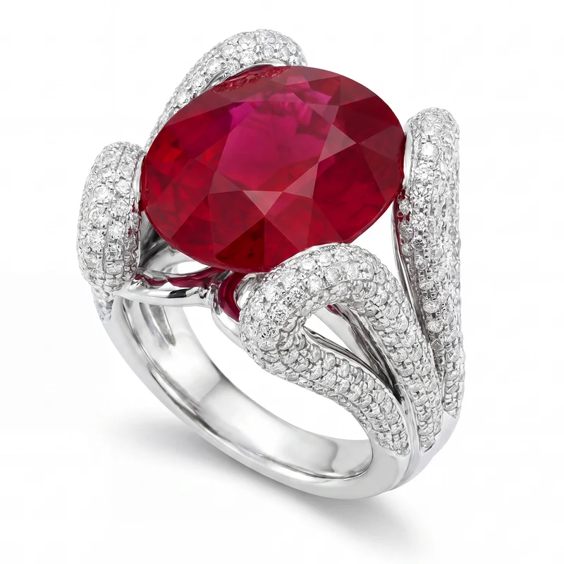 World Diamond Group anello rubino ovale ct 15,81 APU046WDRUR-16041110079