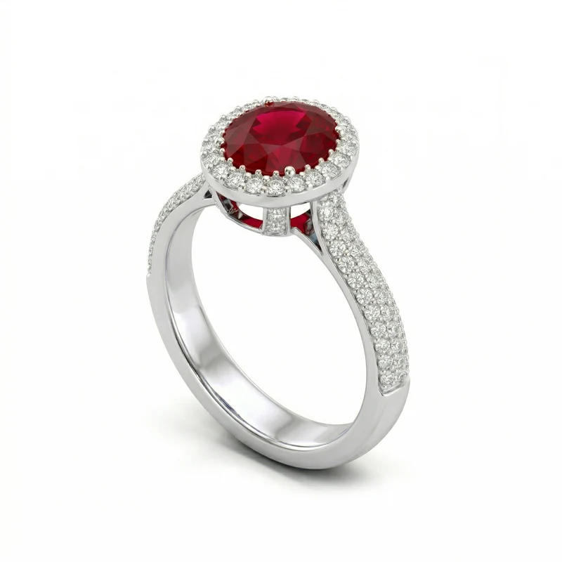 Golay anello rubino ovale APU029WDRU-15299110084
