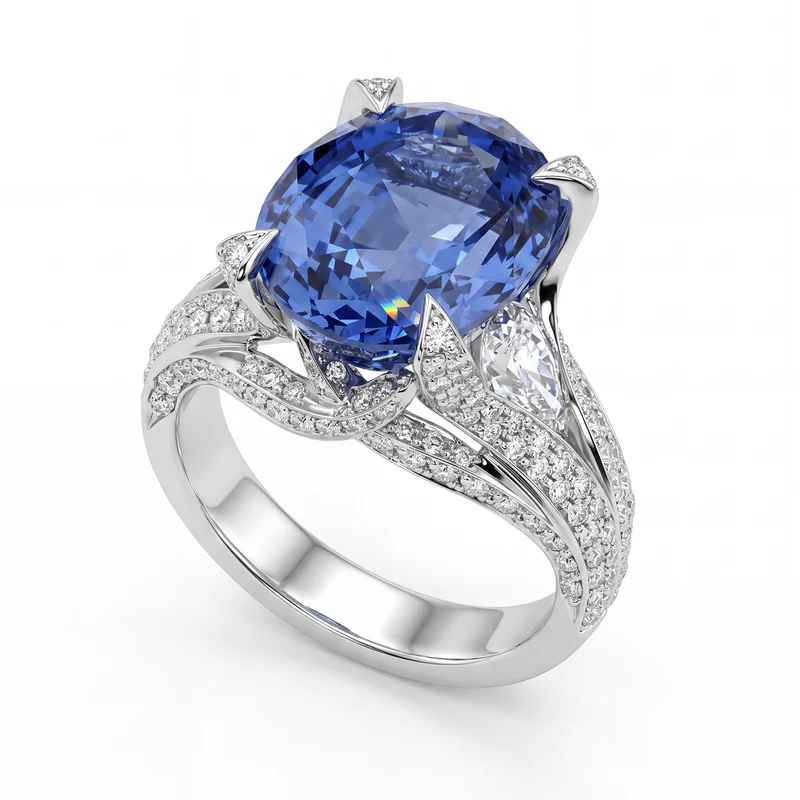 World Diamond Group anello con zaffiro ovale ct 10,85 APU010WZB-15244110003