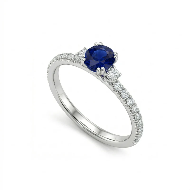 Golay anello solitario con zaffiro ovale AOVC017DIZB-21067110027