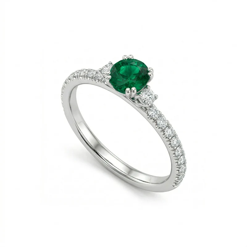 Golay anello solitario con smeraldo ovale AOVC017DISM-21071110021