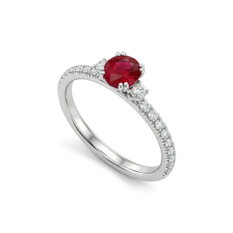 Golay anello solitario con rubino ovale AOVC017DIRU-21067110024