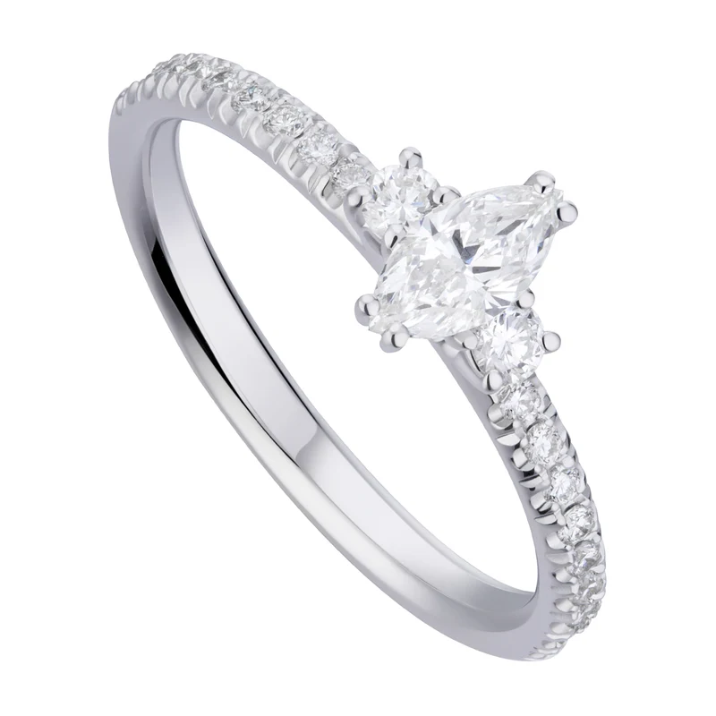World Diamond Group anello solitario con marquise e gambo incassato AMQC017DI1-19129110090