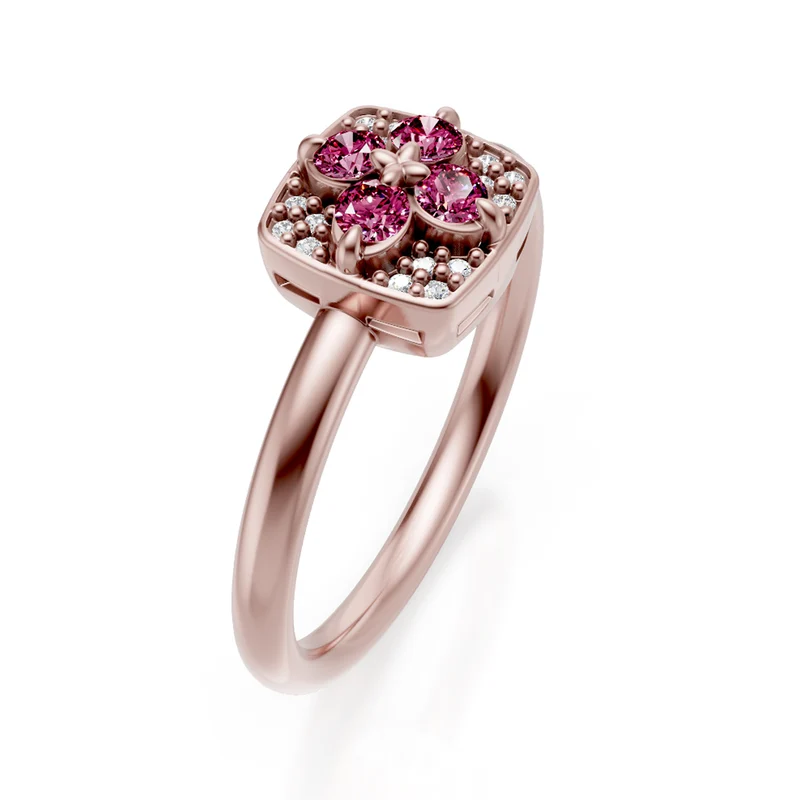 Golay anello fiore pavettato z.pink +diam small rosa AMPFI01DIZP74PR-23314110049