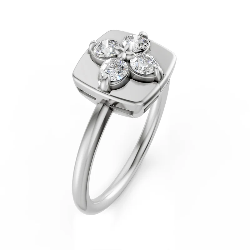 Golay anello fiore satinato diamanti big bianco AMPFI01DI88SB-23314110054