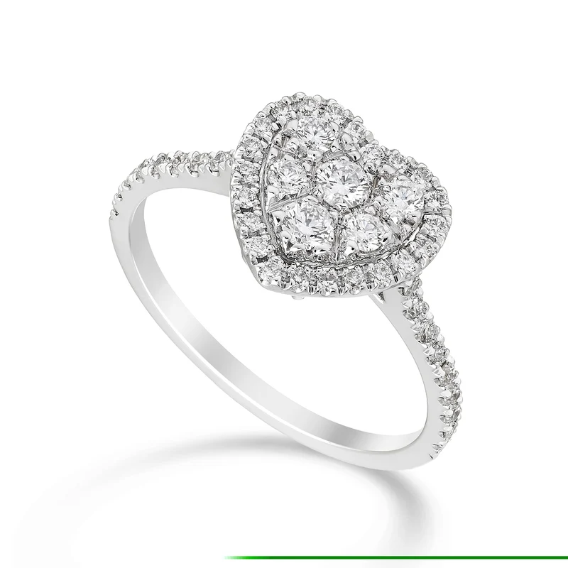 Golay anello multipietra forma cuore e gambo incassato AMPC003DI-23095110027