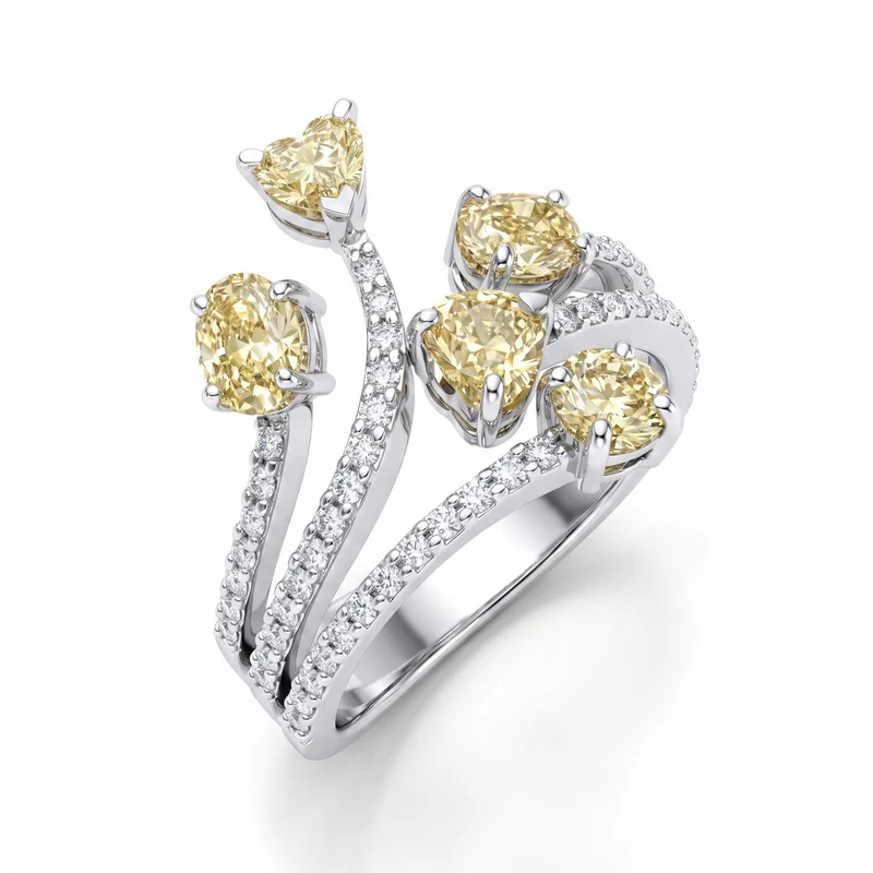 Golay anello diamanti fancy forma diamanti sul gambo AMP862DFYB-26104110073
