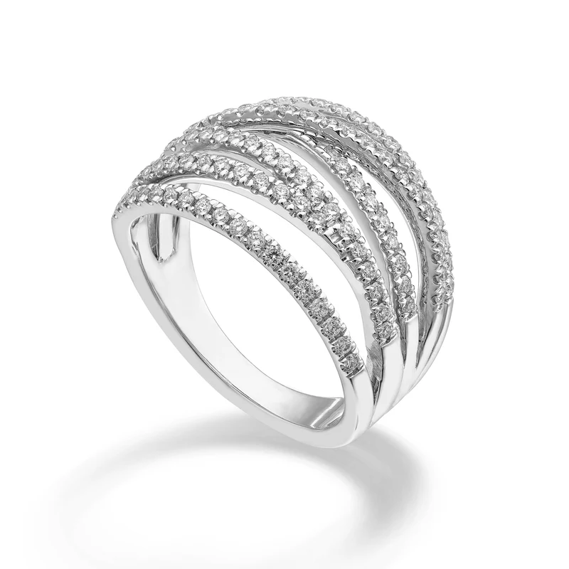 Golay anello diamanti sei file incassate in oro bianco AMF7954DB-25353110013