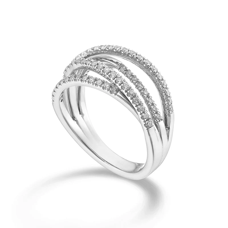 Golay anello diamanti quattro file oro bianco AMF7773DB-25353110004