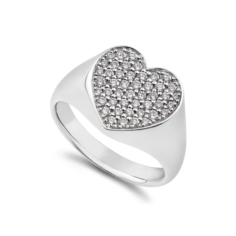 World Diamond Group anello chevalier pave' cuore diamanti ct. 0,56 APV5836DI-22147110030
