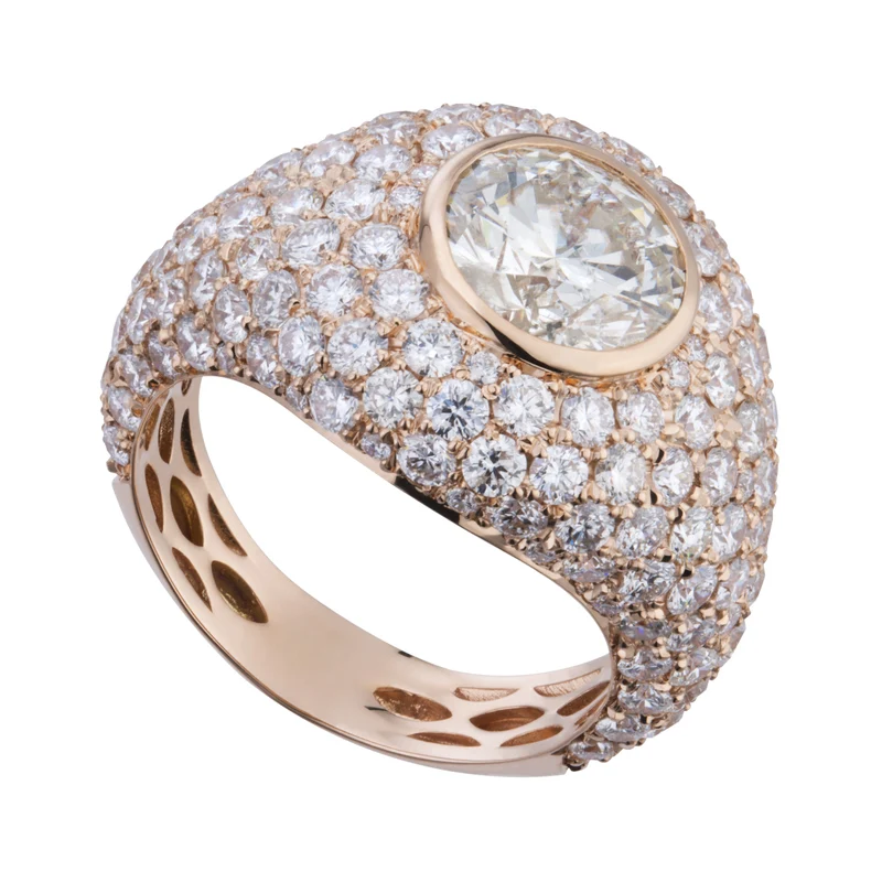 World Diamond Group anello pave' con diamante centrale da 2ct APV026DI-20237110003