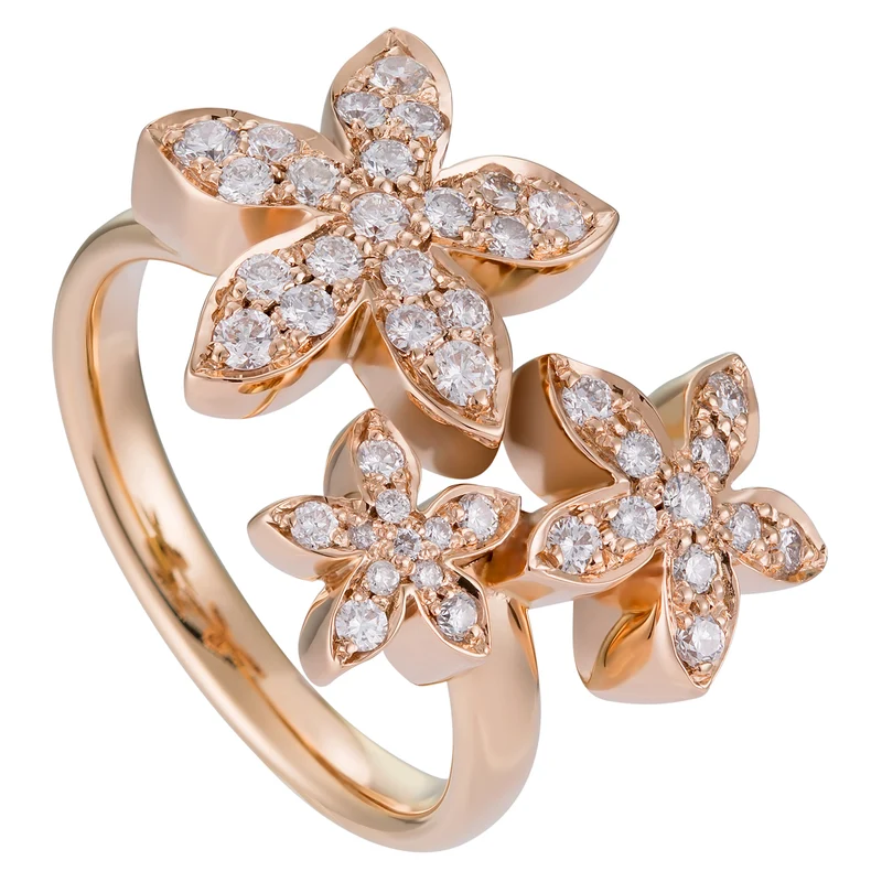 Golay anello anthea con fiori diamanti ct.0,61 APV021DI-21287110001