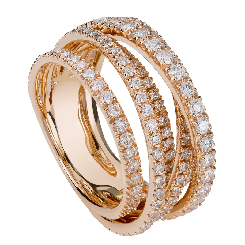 Golay anello fascia a fili pave diamanti APV020DI4-18026110115