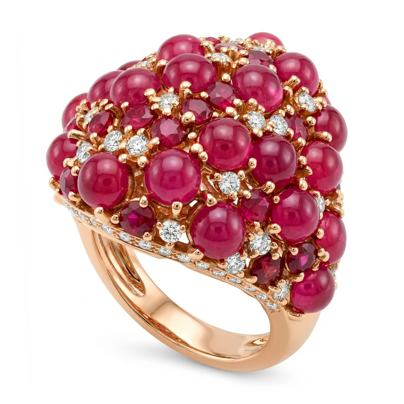 Golay anello pave rubini e diamanti APV010RUDI-18197110082