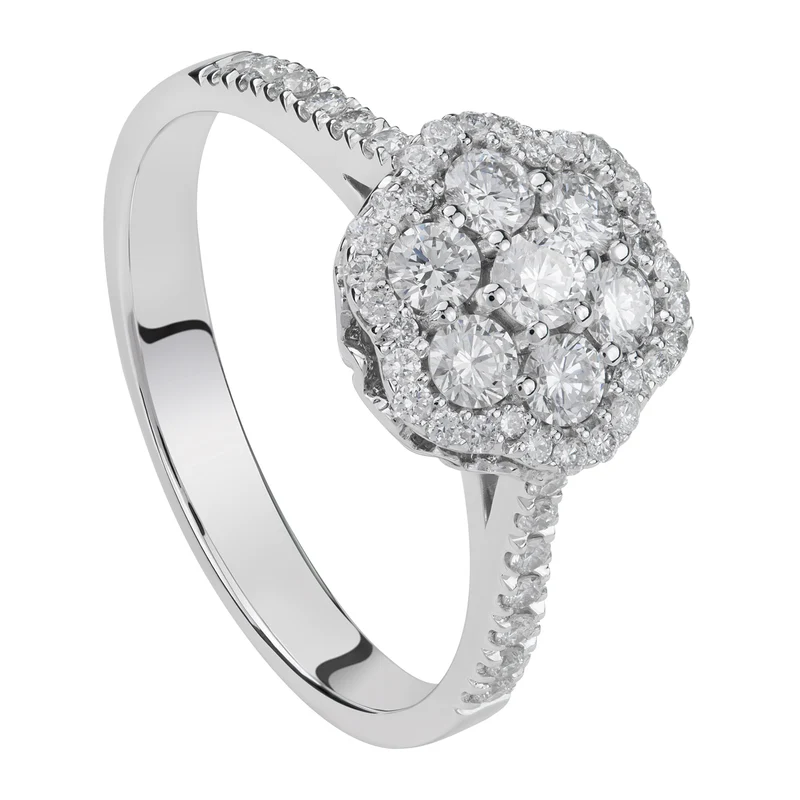 Golay anello fiore multipietra diam bianchi pave'bianco APV007TDI-21188110011