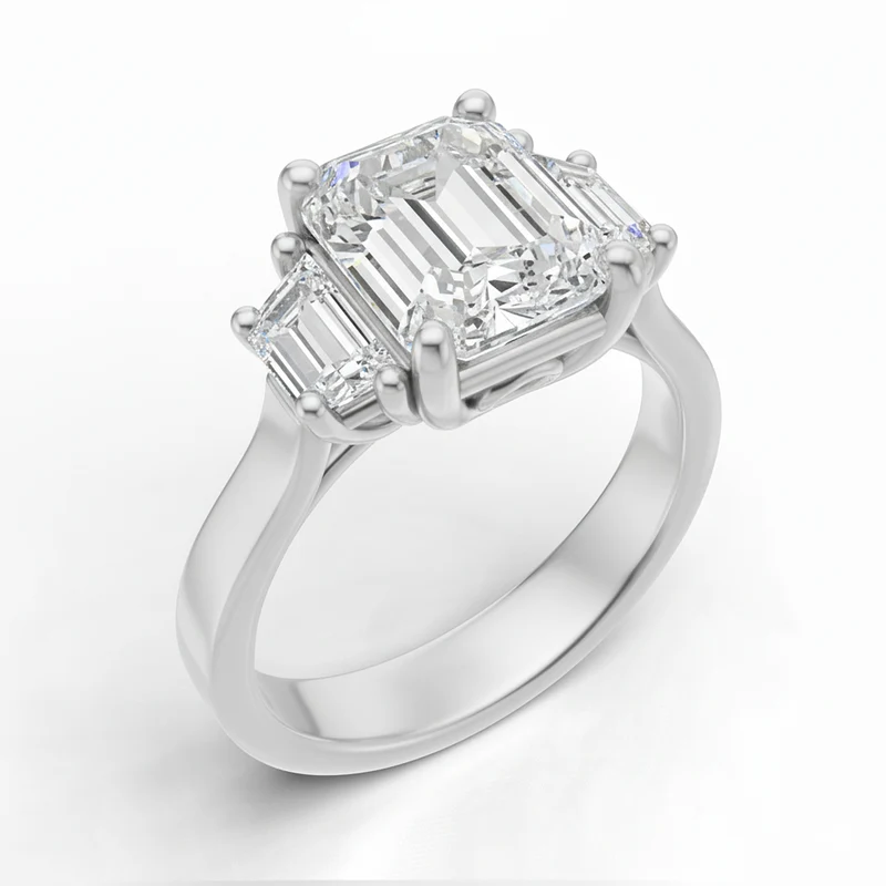 World Diamond Group anello solit. diam. emerald ct. 4,00 trapezi later APU996DI-25317110113