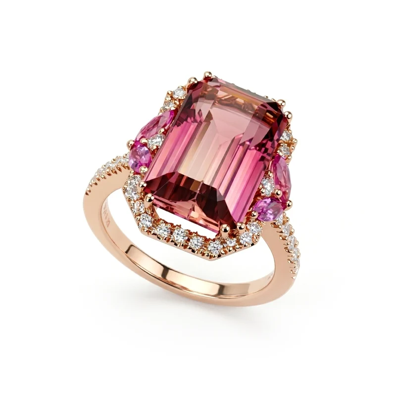 Golay anello tormalina ott 14x9, marq. z.pink e diamanti APU494DZPTO149-24242110071