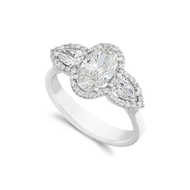 World Diamond Group anello cen ovale ct 1,51 laterali goccia APU477DI-22327110047