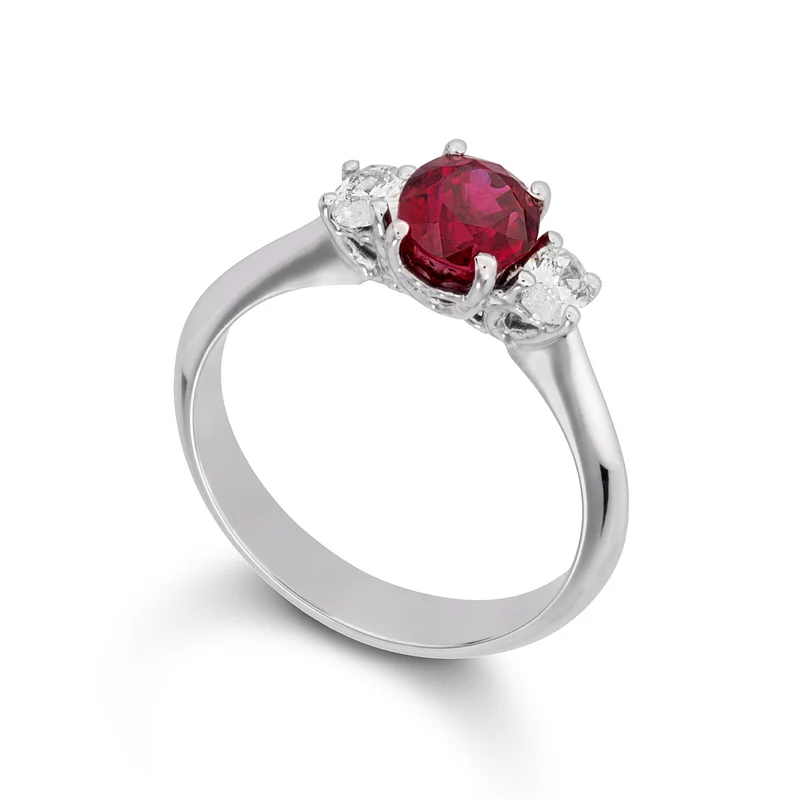 Golay anello rubino + ovali laterali APU469DIRU-22104110027