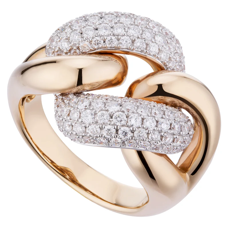 Golay anelli in oro rosa e diamanti pave AKT34699A-19169110106