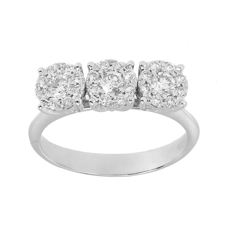 Golay anello trilogy contorno diamanti cen ct. 0,19x3 AGICETR02-25203110259