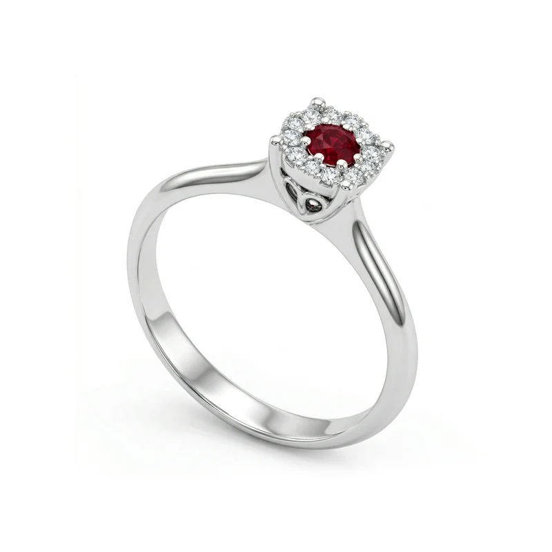 Golay anello solitario cerchio di luce con rubino AGICE01DIRU-19142110051