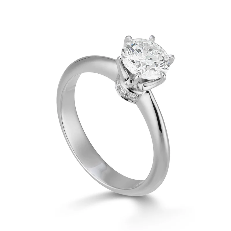 Golay anello solitario sei griffe con aggiorno incassato AGI1831-25017110045