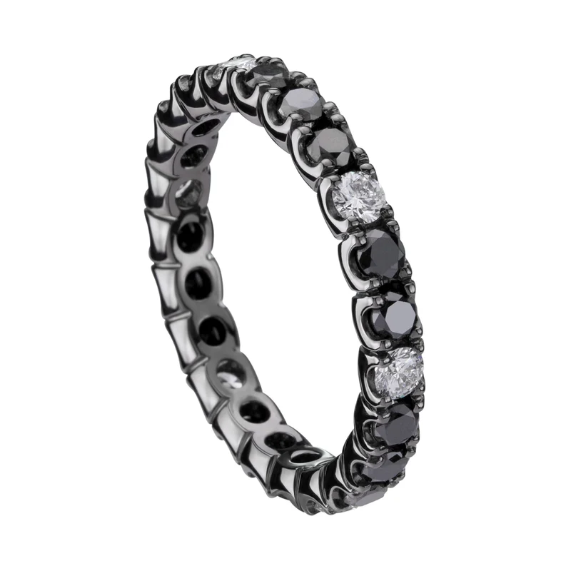 Golay anello girodito diamanti neri e bianchi AFP1201NDI-17335110116