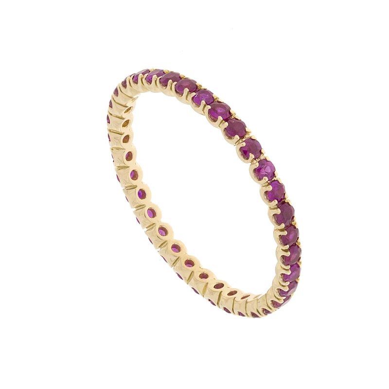 Golay anello girodito lineare con rubini AFP1199RU-21133110089