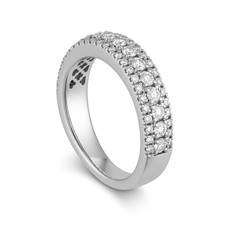 Golay anello fascia binario mezzo giro con diamanti AFMG013D-25345110148