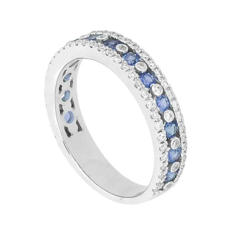 Golay anello fascia binario mezzo giro diamanti e zaffir AFMG001WDIZB-16097110032