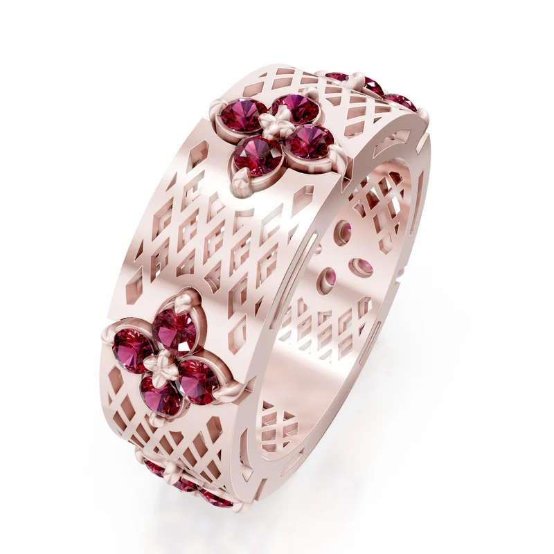 Golay anello fascia semplice rub satinato forato rosa AFFI03RUSR