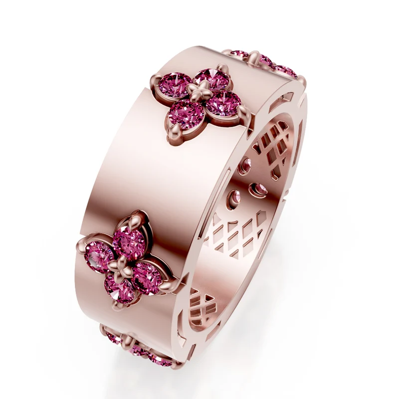 Golay anello fascia semplice zaffiri pink satinato rosa AFFI01ZPSR
