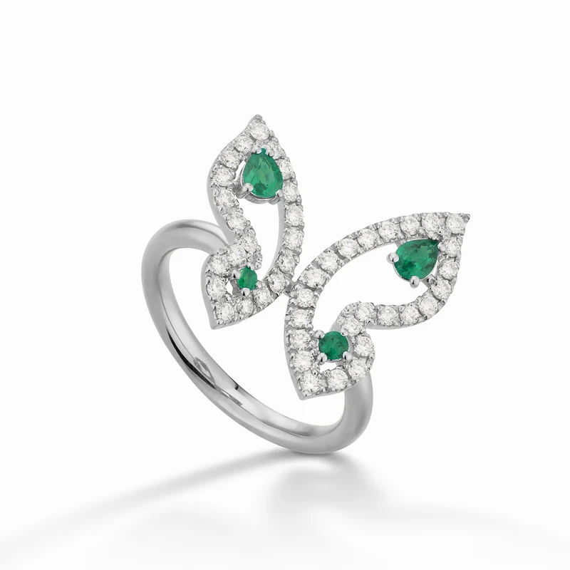 Golay anello mariposa piccolo farfalla diamanti e smer AFFA009DISM-22259110050