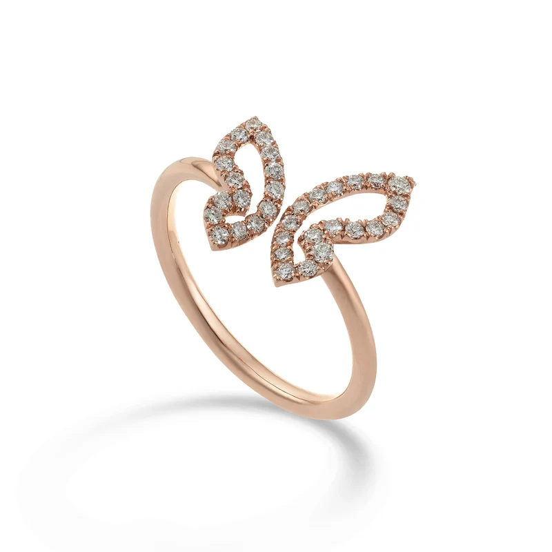 Golay anello mariposa con farfalla piccola e diamanti AFFA003DI-22236110014